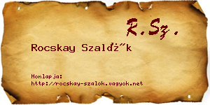 Rocskay Szalók névjegykártya